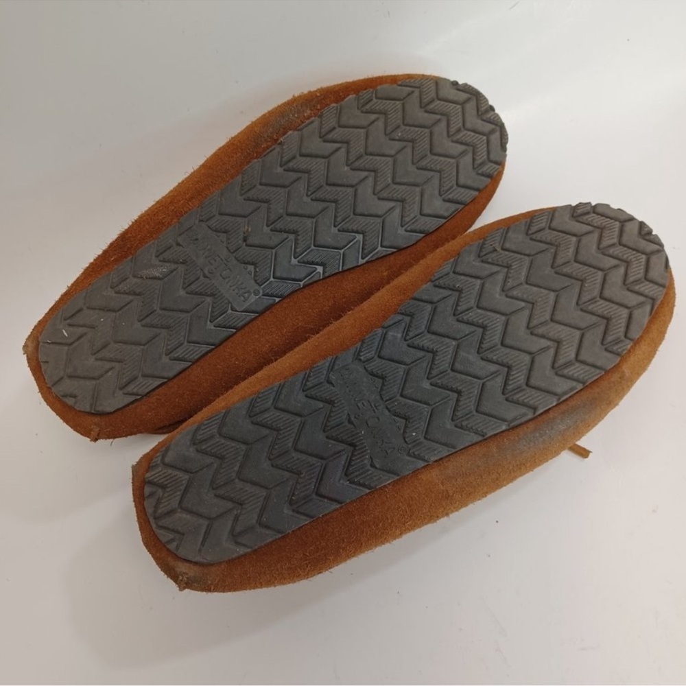 Minnetonka Mens Brown Suede Wool Lined Slipper Moccasins Size 9 - Picture 6 of 11